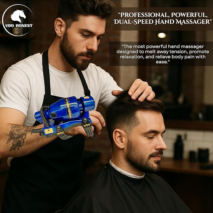 Powerful Double Speed Floating Action for Full Body Massager Corded Electric Powered Barber Massager Blue