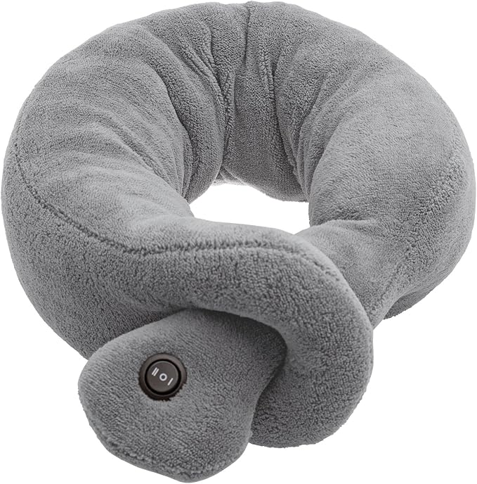 Ideas In Life Vibrating Massaging Neck Pillow - Colors Vary - Wrap Around Feature for Massage Therapy Electric BO Cushion Relax Muscles Relieve Stress for Office Home Travel - Random Colors Vary
