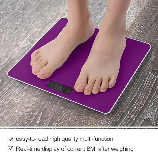 Women's Smart Scale for Body Weight Digital Bathroom Weighing Scale Automatic Switch Energy Saving Scale Compatible with Grape Purple