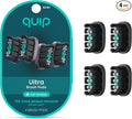 quip Ultra Brush Pod Refill Heads - 4 Pack - Verified quip Brush Head Refills for Sonic Electric Toothbrushes - Soft Bristles Compact - Last 3 Months Each - Black