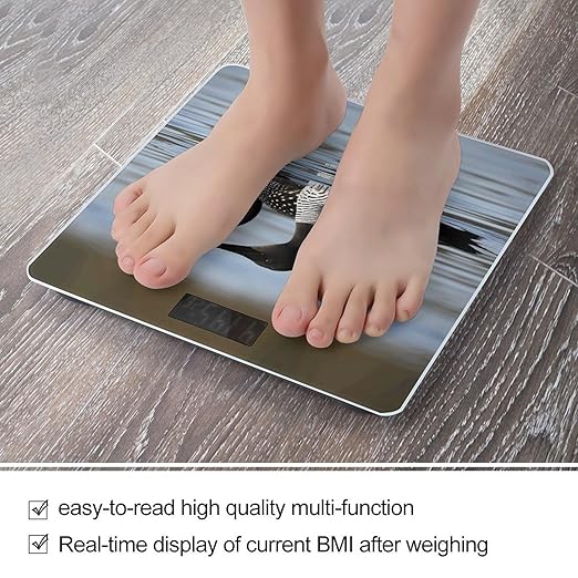 Loon BirdsScale for Body Weight with LCD High Precision Weighing Scales Fashion Sturdy Tempered Glass Weight Scales Easy-to-Read Digital Bathroom Scale for Daily 400lb