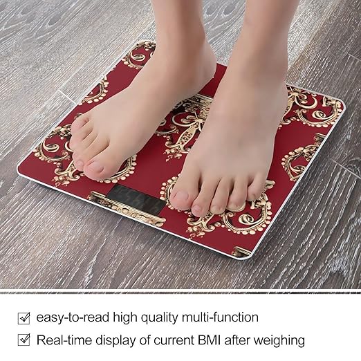 Red Crown Bathroom Scale for Body Weight LCD Display Digital Bathroom Scale Tempered Glass Bathroom Weight Scales Fashion Smart Scales for Home Bedroom 400 Lb