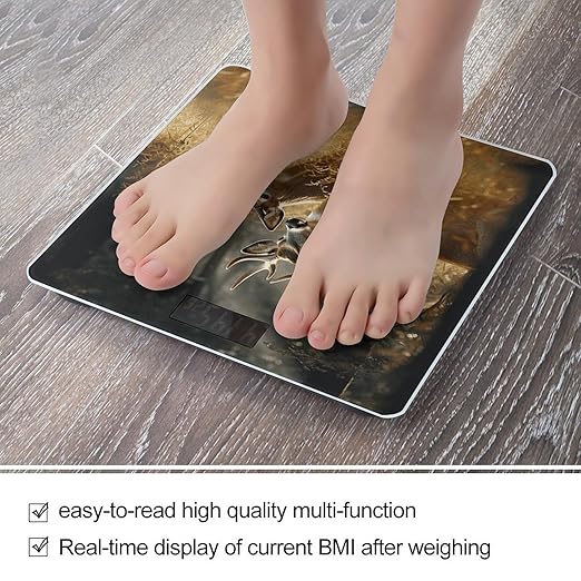 Nature Wild Animal Deers Weight Scale Large Bathroom Scales Digital Weight with Bright LED Display Non Slip Automatic Weighing Scale Fashion Weighing Machine for Body
