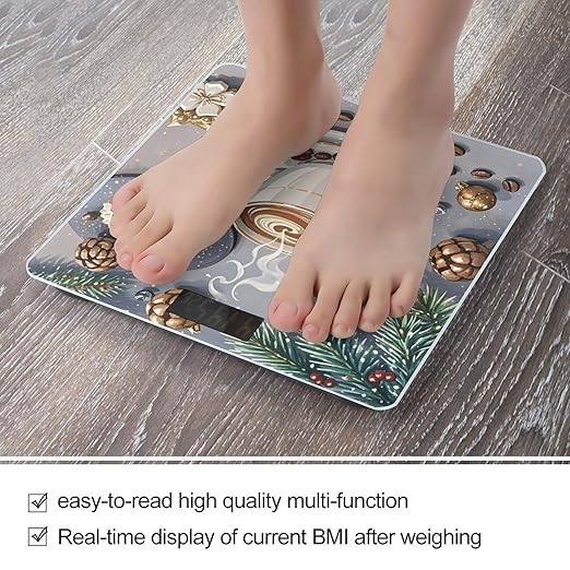 Cafe Bar Bathroom Scale for Body Weight Bathroom Weighing Scales with Back Lit LED Display Sturdy Tempered Glass Body Weight Bathroom Scale 400lb Weighing