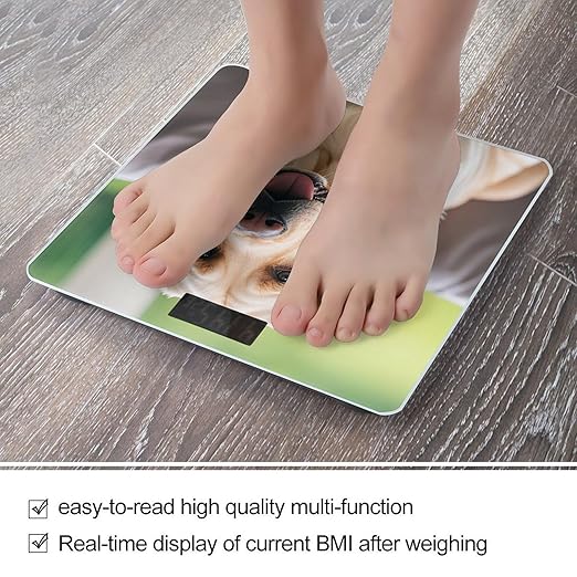 Cute Labrador Dog Smart Scale for Body Weight Accurate Bathroom Scale with LED Display Digital Weight Scales Weighing Machine High Precision Scales for Bath Home