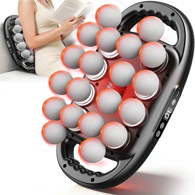 20-Head Massage Gun Deep Tissue 9 Modes &amp 9 Intensity Levels Body Percussion Muscle Massager Quiet Electric Handheld Massage Tools for Neck Back Shoulder Waist Leg Feet Daily Relaxation