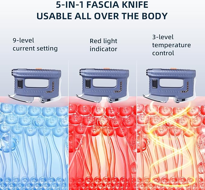 Heated Muscle Scraper 2026 New Upgrad with Oversized Handle for Effortless Grip &amp Smooth Controlled Force Muscle Scraper Tool Electric Fascia Knife Multifunctional Massage Tool Gifts for Family B