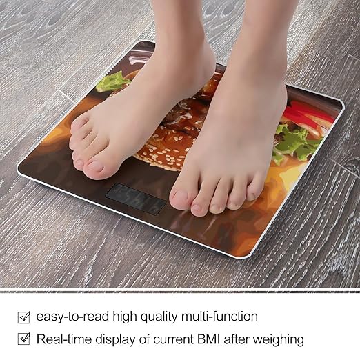 Hamburger Steak Fast Food Bathroom ScaleHighly Accurate Digital Weighing Machine for People Bright LED Display Weight Scale for The Aldult Home Use