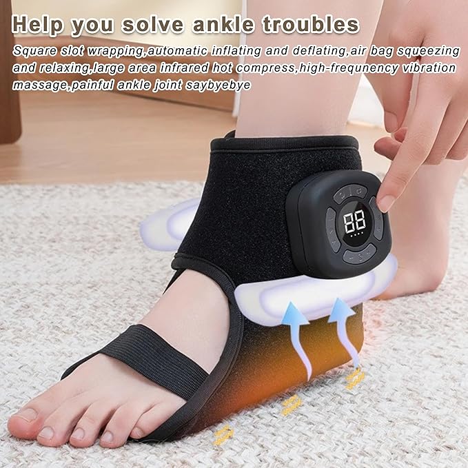 Foot 3 Renew Airbag Massager Modes with Heat Portable Adjustable 360° Vibration Relaxation Type C Charging Ultimate Comfort Triple Method Heated Foots Massager