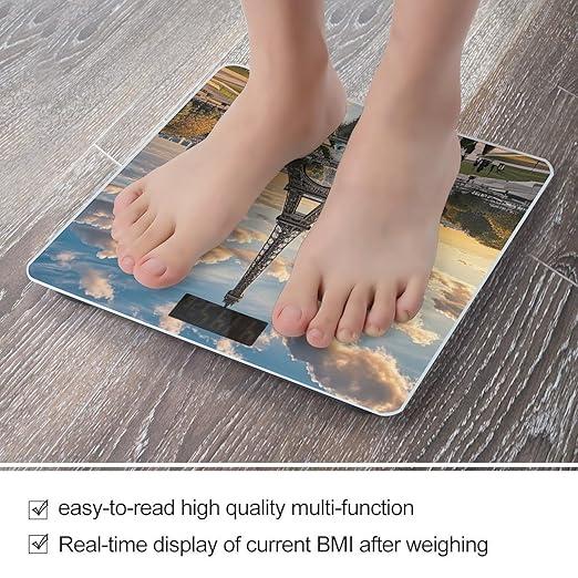 French Paris Tour Eiffel Tower Scale for Body Weight Smart Scales Digital Bathroom Scale High Precision Weighing Scales with Large Display Weighing Machine for People