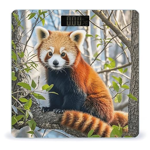 Little Red Panda Bathroom Scale for Body Weight Bathroom Digital Electronic Weighing Scale with Back Lit LED Display Sturdy Tempered Glass Weight Watchers Scales 400lb