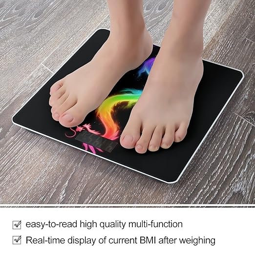 Women's Fashion Automatic Switch Digital Bathroom Weighing Scale Smart Scale Fire Rainbow Dragon