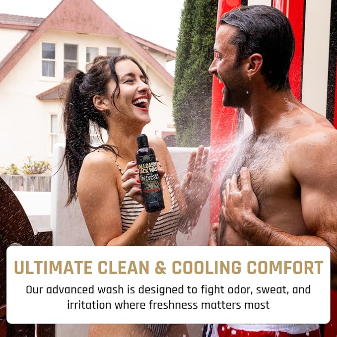 Derm Dude BallGasmic Ball Wash Men’s Grooming Bundle – Strawberry Fresh (2 Pack) + Sweet Whiskey (1 Pack) | Charcoal Groin Wash for Odor Defense Comfort &amp Daily Use – 3 x 8oz
