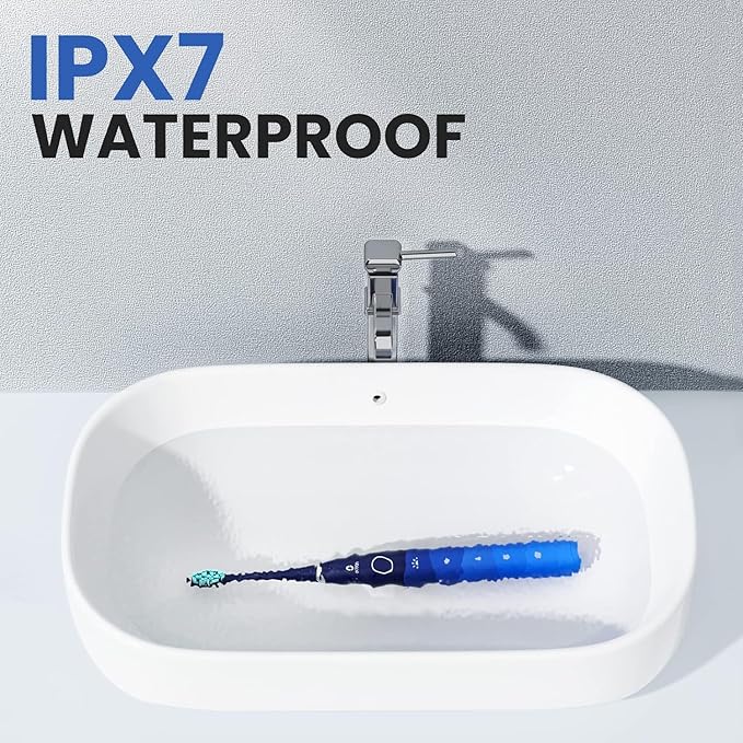 Oclean Electric Toothbrush for Adults Sonic Toothbrush Soft Gum Care Whitening 180 Days Battery Life IPX7 Waterproof 76000 VPM Motor USB C Rechargeable Blue