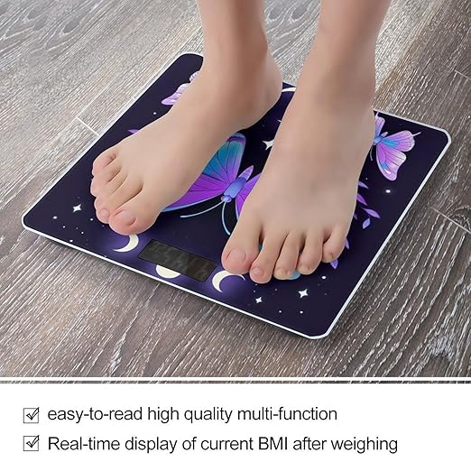 Men's Fashion Automatic Switch Digital Bathroom Weighing Scale Smart Scale Magic Moon Moth Mystical Goth Astrology Art