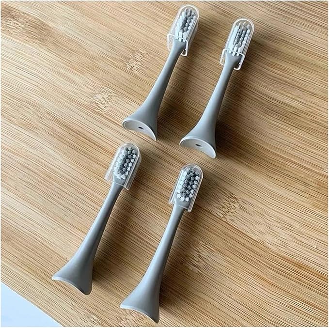 Replacement Toothbrush Head Compatible for T2 Electric Accessories Adult Nozzle(4pcs Grey)