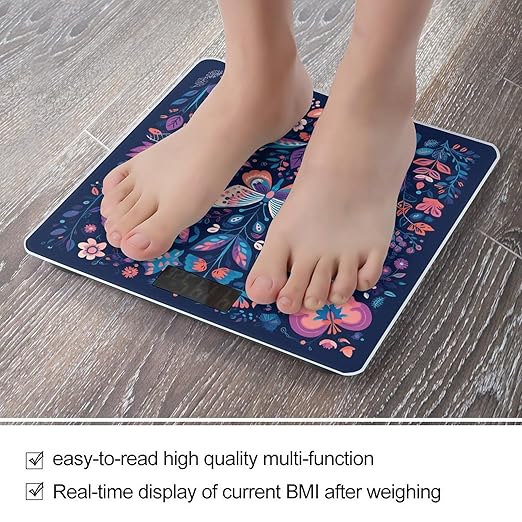 Butterfly and Leaves Scale for Body Weight Smart Scales Digital Bathroom Scale High Precision Weighing Scales with Large Display Weighing Machine for People
