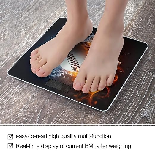 Smart Scale for Body Weight Digital Bathroom Weighing Scale Energy Saving Scale Ice Water Fire Baseball Ball