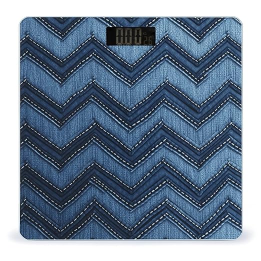 Gradient Blue Denim Scale for Body Weight Precision Bathroom Weighing Scales with Back Lit LCD Display Sturdy Tempered Glass Body Weight Scales Digital Bathroom Scale 400lb