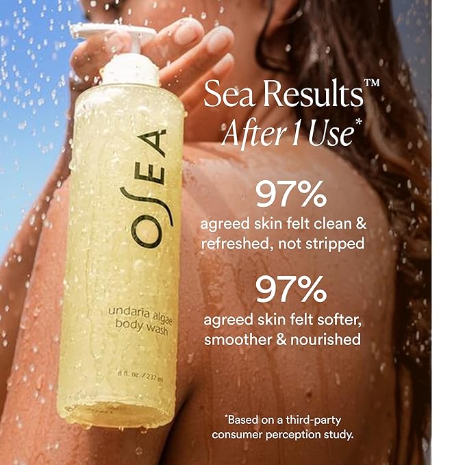 OSEA Undaria Algae™ Body Wash - pH Balanced - Hydrating &amp Moisturizing Citrus Scented Cleanser - Clean Vegan Non-Toxic Skincare - 8oz