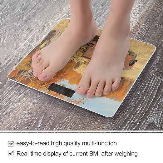 Autumn Fall Truck Weight Scale Large Digital Bathroom Scales with Bright LED Display Non Slip Digital Scale and Step On Fashion Weighing Machine for Body