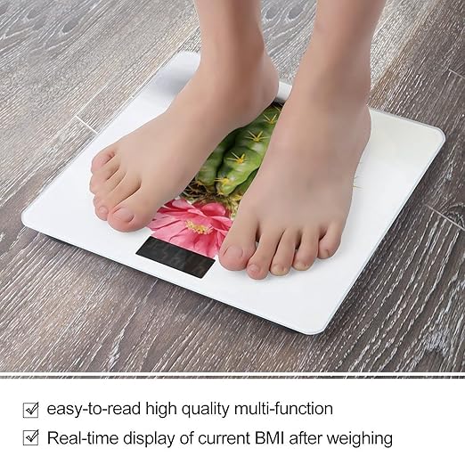 Cactus Smart Scale for Body Weight Digital Bathroom Scale Toughened Glass Weight Scale with Large LCD Backlight Display High Precision Scales Weighing Machine