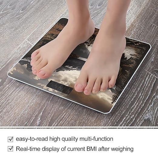 Landscape Scale for Body Weight Accurate Digital Bathroom Scale Toughened Glass High Precision Scales Smart Weight Scales with Large LCD Backlight Display Weighing Machine