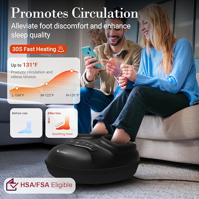 Foot Massager for Neuropathy Pain Relief - [2026 New Version] Deep Kneading Feet Massager with App Control for Plantar Fasciitis Foot Massager with Heat Kneading Gifts for Women Men
