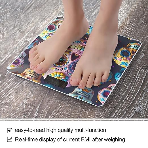 Sugar Skull Scale for Body Weight Smart Scales Digital Bathroom Scale High Precision Weighing Scales with Large Display Weighing Machine for People