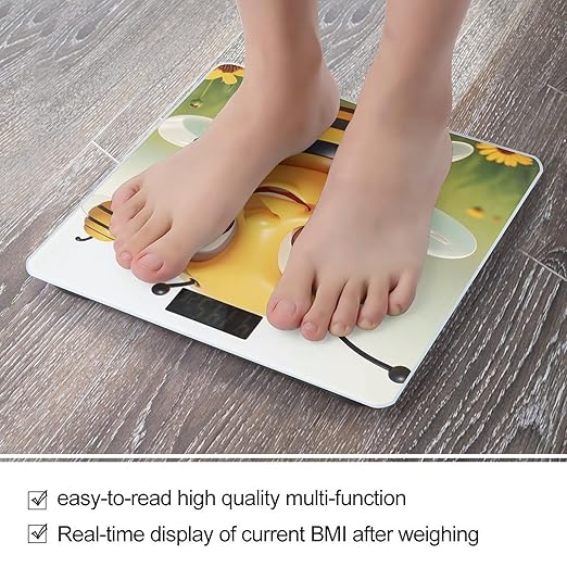 Honey Bee Smart Scale for Body Weight Accurate Bathroom Scale with LED Display Digital Weight Scales Weighing Machine High Precision Scales for Bath Home