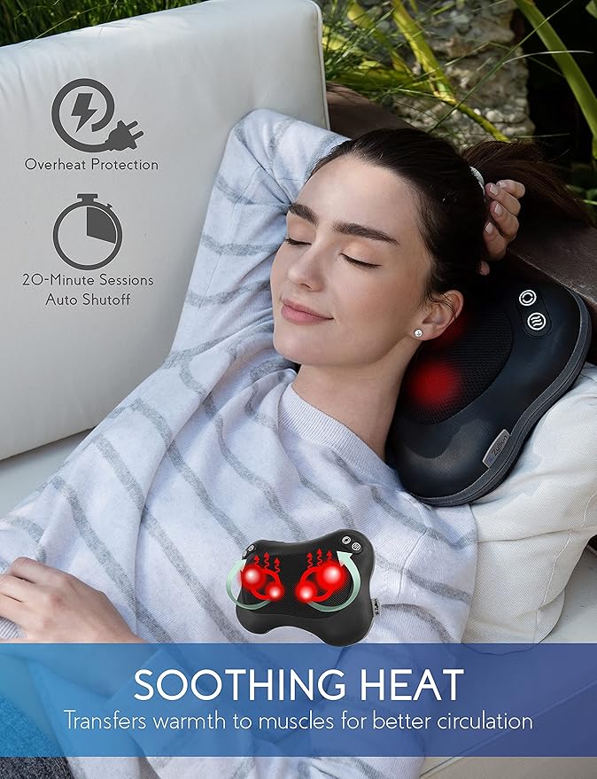 Zyllion ZMA-25 Shiatsu Pillow Massager (Black) and ZMA-34RB Cordless Shiatsu Pillow Massager Bundle (Black)