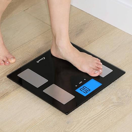 Escali Complete Health 2.0 Body Composition Scale with Bioelectrical Impedance Analysis Technology Measures Body Fat Percentage Body Water Lean Muscle &amp Total Bone Mass Black