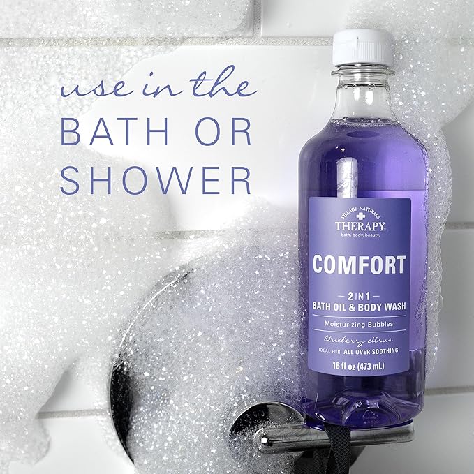 Village Naturals Therapy Comfort 2-in-1 Foaming Bath Oil &amp Body Wash 16 oz Pack of 4