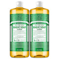 Dr. Bronner's Pure-Castile Magic Liquid Soap (Almond 32 Ounce 2-Pack)- Made with Regenerative Organic Certified Oils 18-in1 Uses: Face Hair Hand &amp Body Soap Laundry Pets- Concentrated Vega