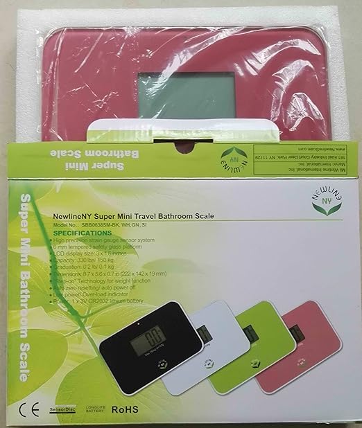 NewlineNY Auto Step On Super Mini Travel Bathroom Scale 5.25 x 8.5 SBB0638SM: Strawberry Ice