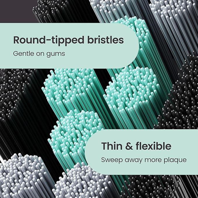 quip Ultra Brush Pod Refill Heads - 4 Pack - Verified quip Brush Head Refills for Sonic Electric Toothbrushes - Soft Bristles Compact - Last 3 Months Each - Black