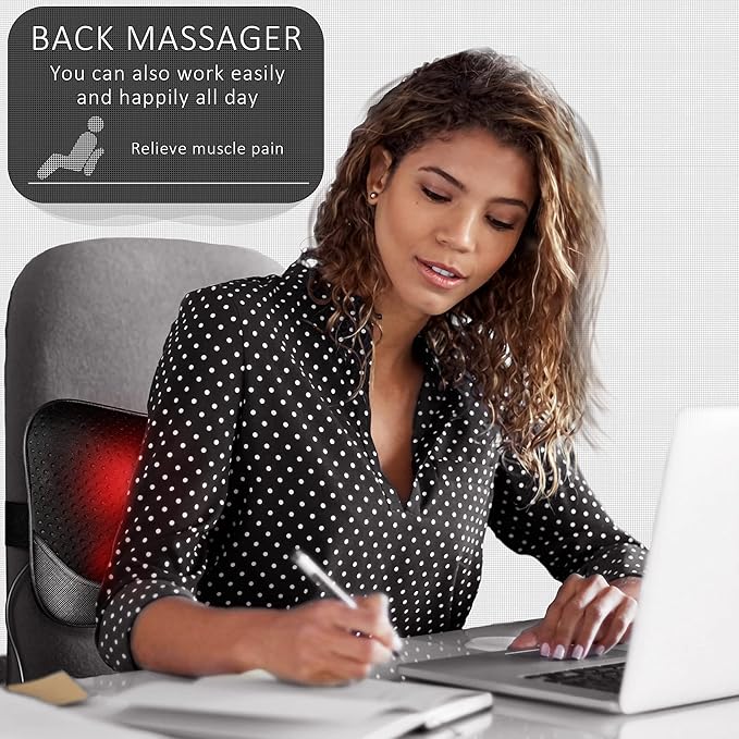 VIKTOR JURGEN Back Massager Kneading for Neck Shoulder and Foot Shiatsu Massage Pillow with Heat Relaxation Gifts for Women/Men/Dad/Mom/Christmas/Mothers Day/Fathers Day/Valentine's Day