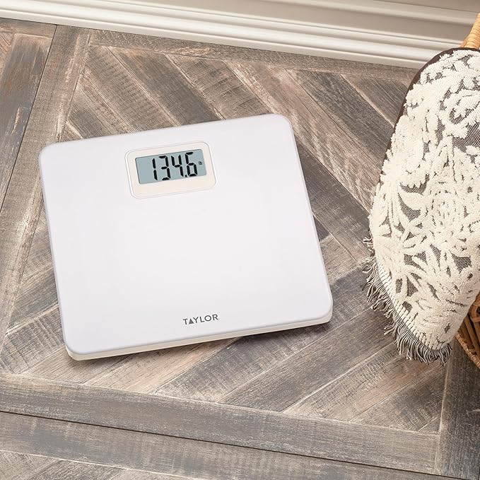 Taylor Digital Plastic Bathroom Scale Scale for Body Weight White