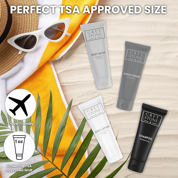 Grey Stone Hotel Body Wash Tubes Travel Size Bulk Amenities 1 oz Case of 150
