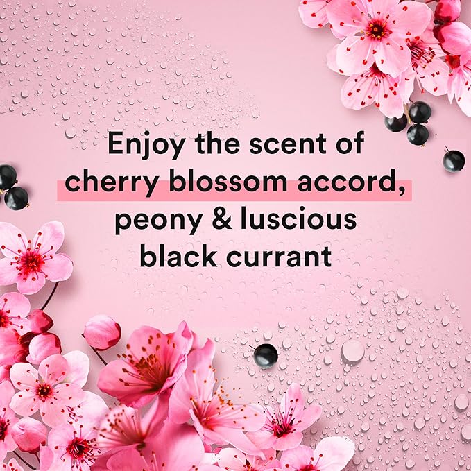 Suave Body Wash Pack of 6 Cherry Blossom and Men's Cedarwood 18 Oz With Vitamin E and 10X More Moisturizers