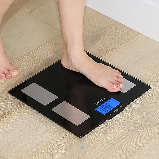 Escali Complete Health 2.0 Body Composition Scale with Bioelectrical Impedance Analysis Technology Measures Body Fat Percentage Body Water Lean Muscle &amp Total Bone Mass Black