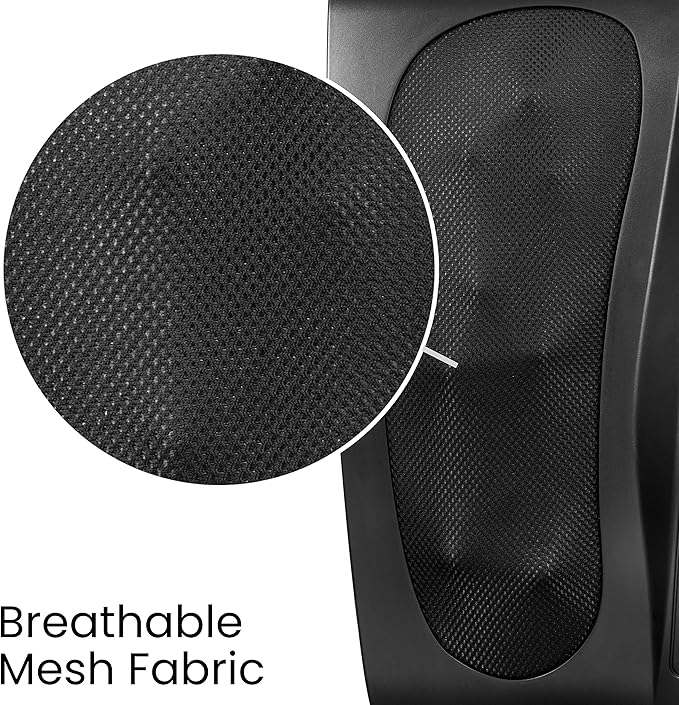 HoMedics Triple Action Shiatsu Foot Massager with Heat | Deep-Kneading Rotating Heads &amp Soothing Heat | Large Design Breathable Fabric &amp Toe Controls Black