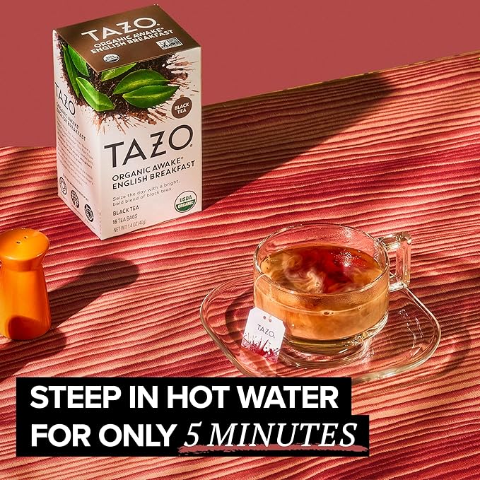 TAZO Tea Bags Regenerative Organic: Chai Black Tea Awake English Breakfast Black Tea &amp Earl Grey Tea 16 CT (2ea) (Variety Pack)