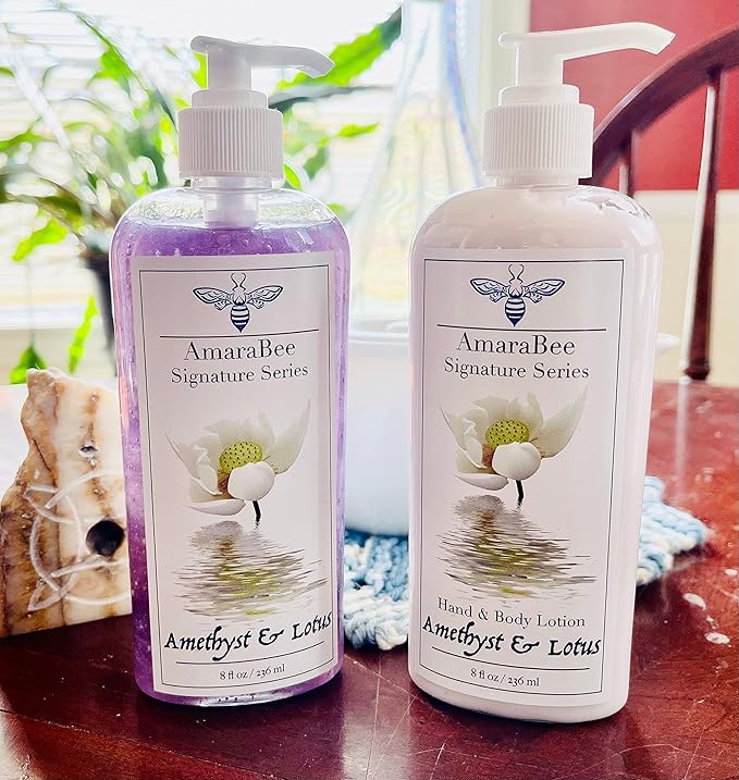 Amethyst &amp Lotus Body Wash &amp Lotion Duo | Hydrating Cleanser | Moisturizing