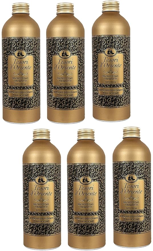 Tesori d'Oriente:Royal Oud Dello Yemen Bath Cream with Yemen Royal Oud and Sesame Oil Pack of 6 [ Italian Import ]