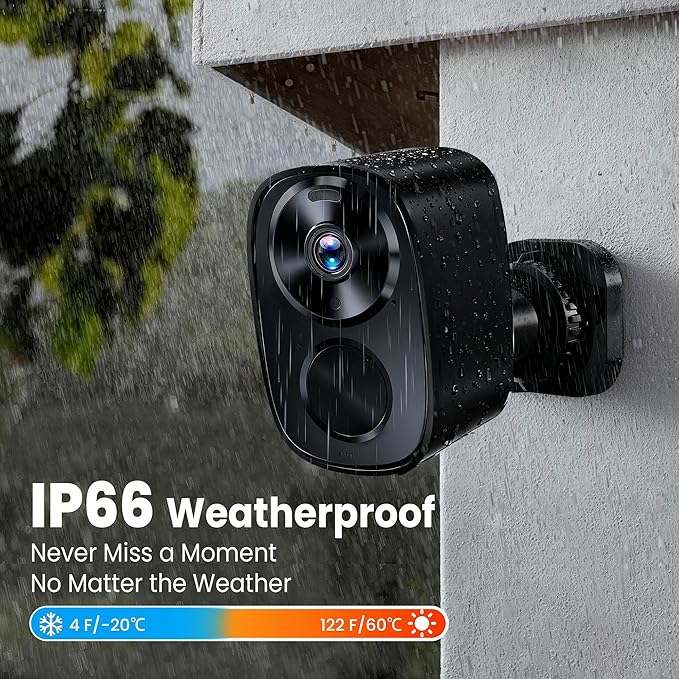 2026 Upgraded 2K Security Cameras Wireless Outdoor (2-Pack) Free Cloud &amp SD Storage Long Battery Life 2.4G/5G Wifi Support Motion Detection Color Night Vision Spotlight Waterproof 2-Way Ta