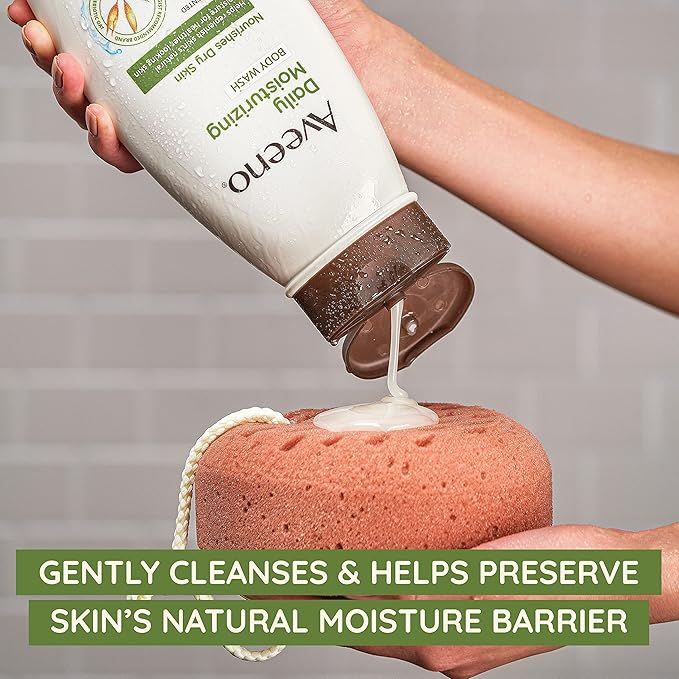 Aveeno Daily Moisturizing Yogurt Body Wash with Soothing Prebiotic Oat &amp Apricot Scent Gentle Daily Body Cleanser Nourishes Dry Skin With Moisture Paraben- Soap- &amp Dye-Free 18 fl. oz