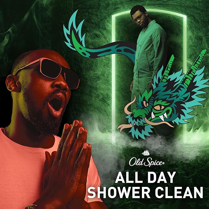 Old Spice Cleansing Body Wash for Men 3X Defense 24/7 Shower Fresh with Lasting Scent 2-in-1 Body &amp Face Wash Dragonblast Scent 33.4 (Pack of 4)