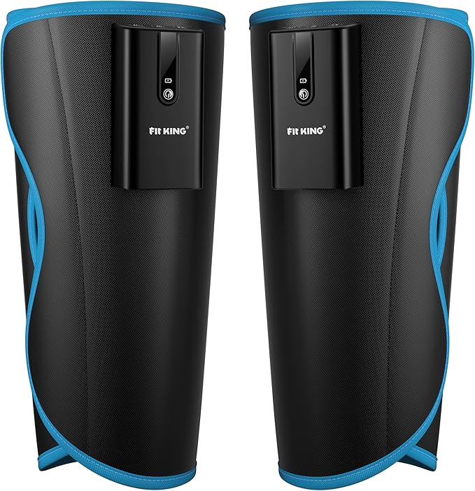 FIT KING Cordless Calf Massager – Rechargeable Leg Compression Massager for Circulation Edema RLS Pain Relief &amp Recovery 6 Intensities 3 Modes Portable Gift for Mom Dad Athletes