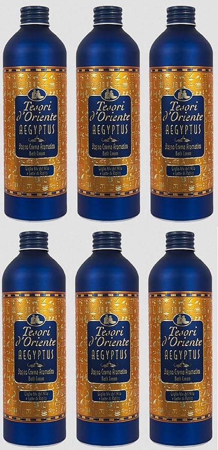 Tesori d'Oriente: Aegyptus Bath Cream with Blue Lily of the Nile and Papyrus Milk - Pack of 6 [ Italian Import ]